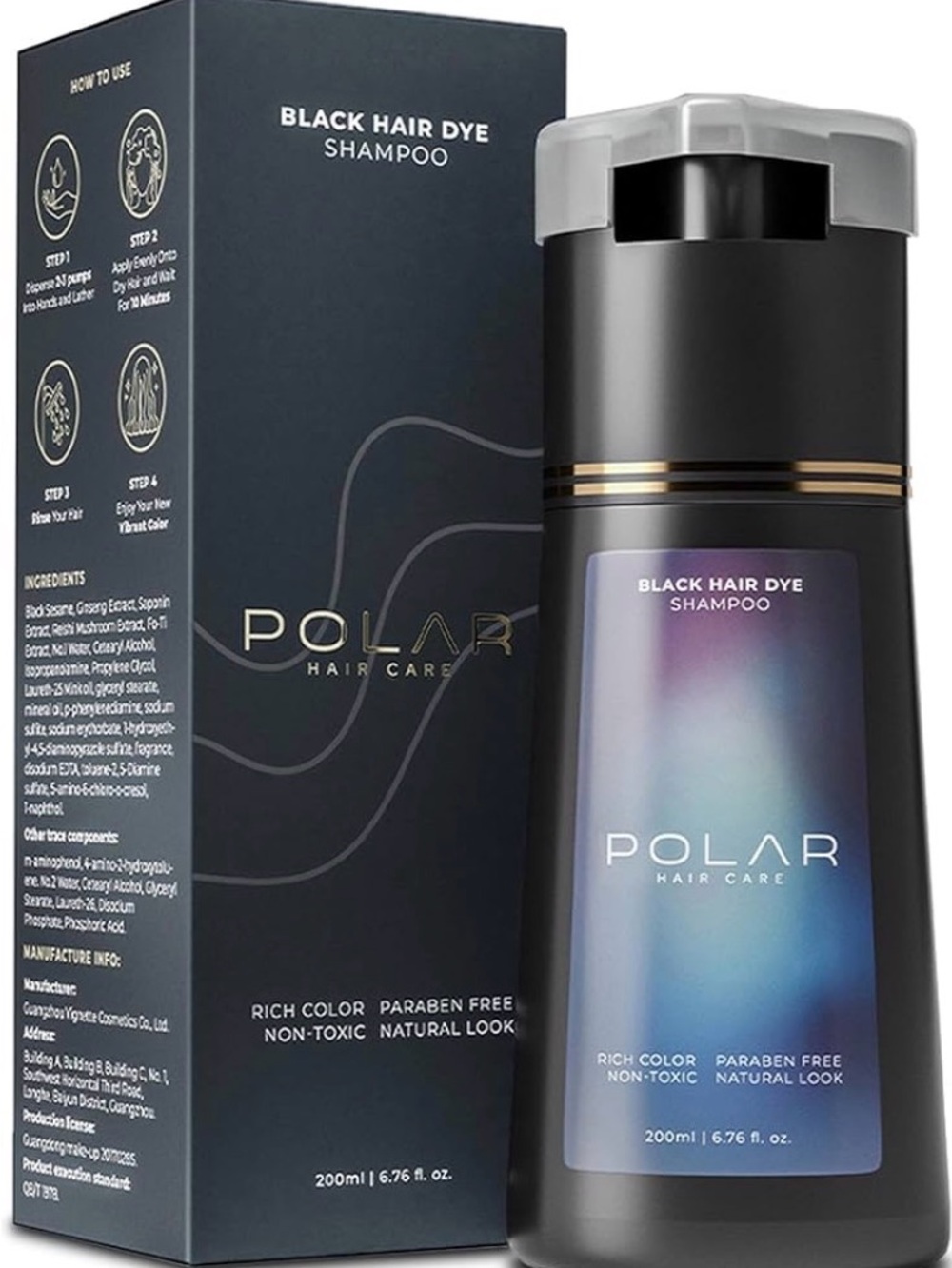 Black Hair Dye Shampoo - Black